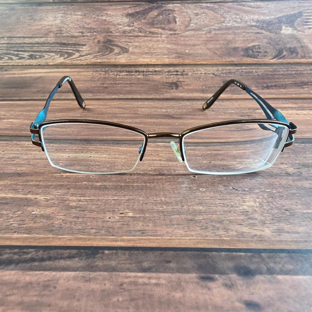 Liz Claiborne Women's Brown Semi-Rimless Glasses 135mm FRAMES ONLY
